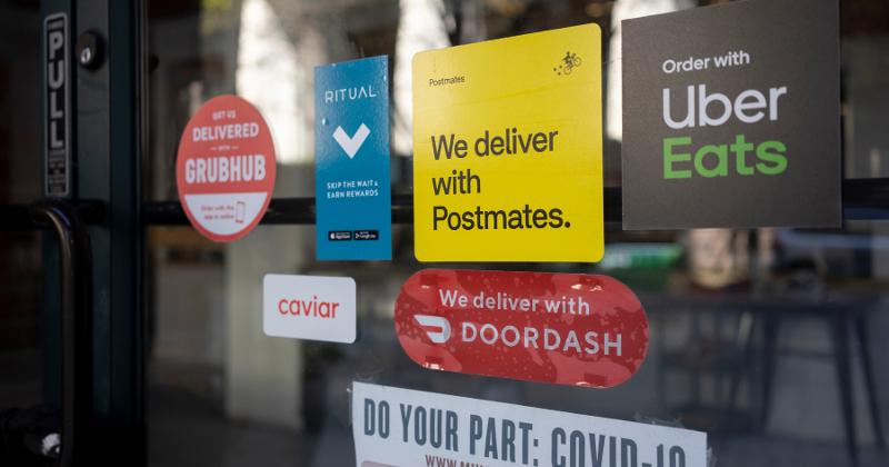 DoorDash Uber Eats delivery app stickers